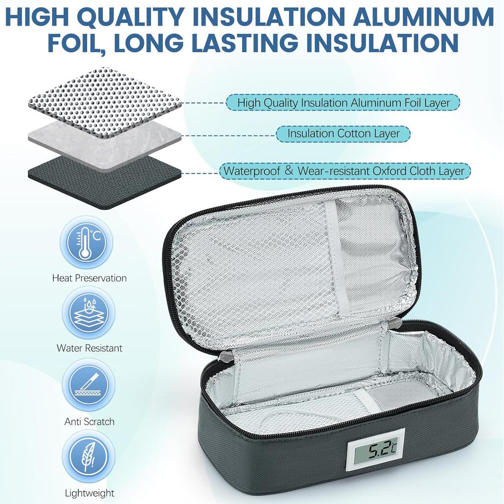 Convenient Insulin Refrigeration Box Medication Receiving Small Refrigerator With 2 Ice Packs LED