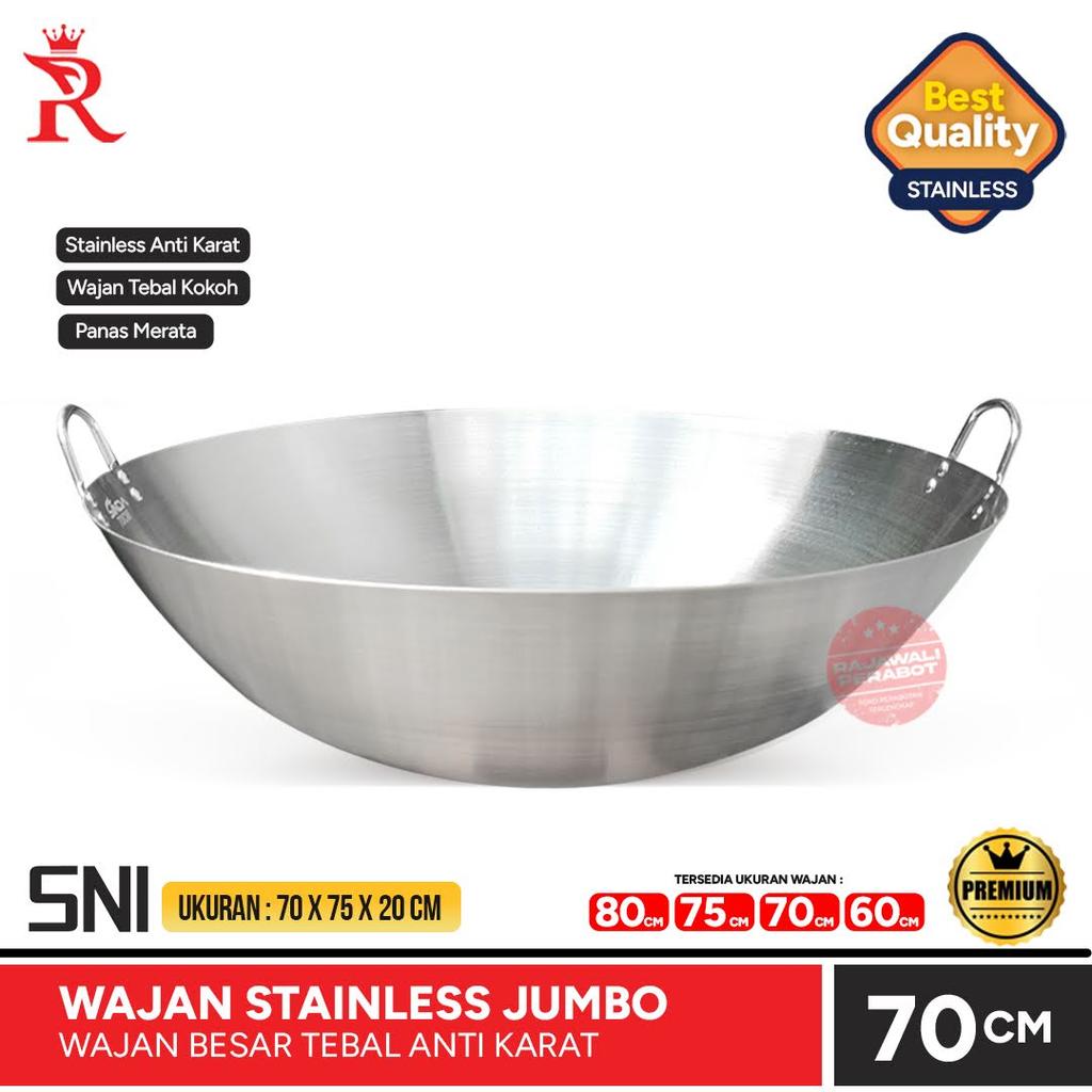 Wajan Catering Jumbo 70cm Wajan Masak Stainless Tebal