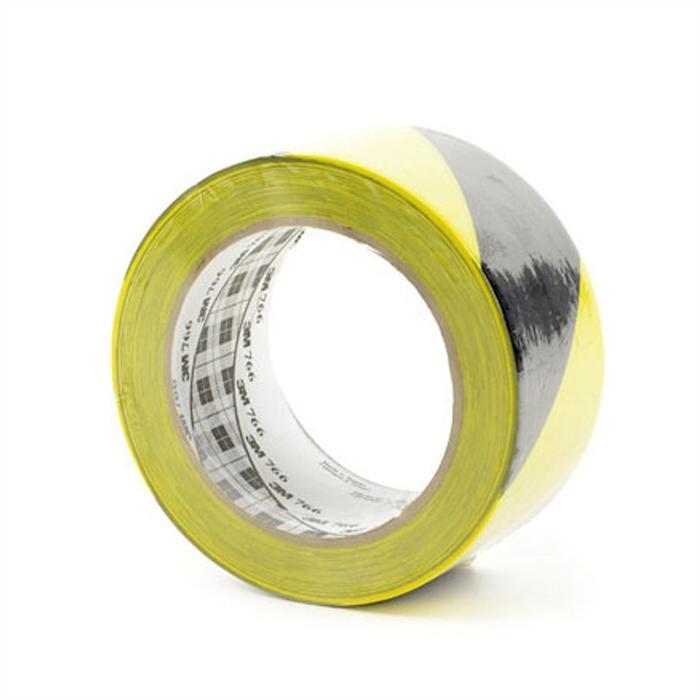 * 3M 766 Lakban Police Line Tape Marking Floor Hitam Kuning - 48mm x 33m