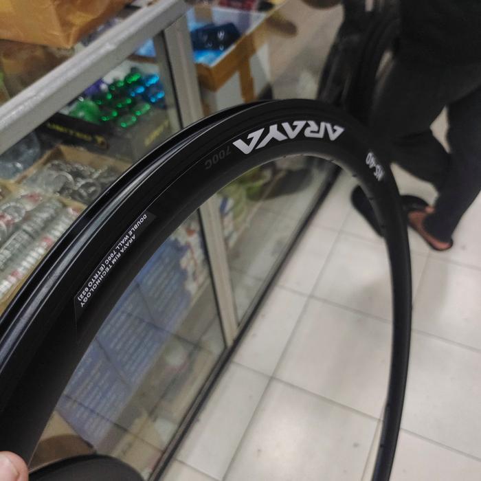RIMS VELG 700C ARAYA KS-40 32 HOLE 36 HOLE BRAKE LINE FULL HITAM RIMS ROADBIKE FIXIE GRAVEL 32 HOLE