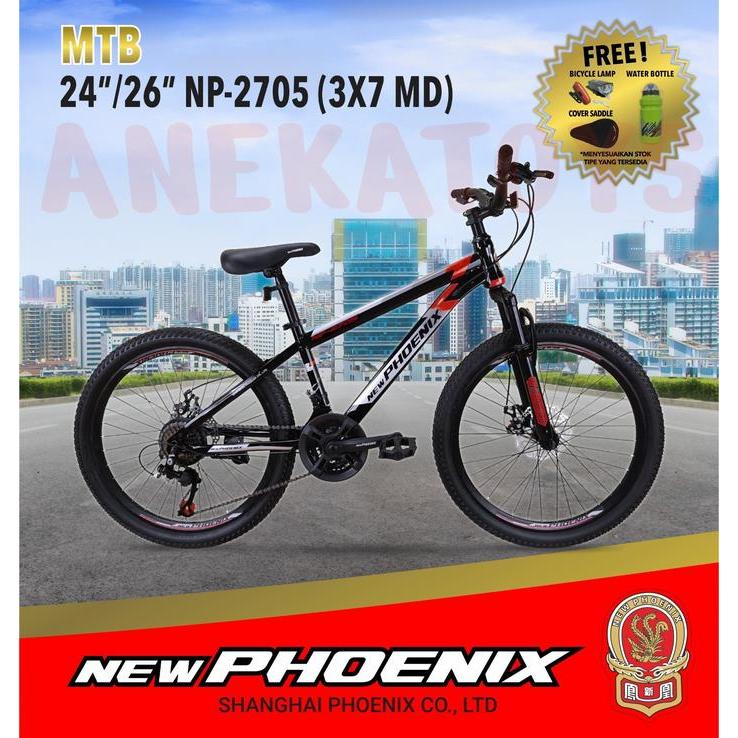 Terbaru Sepeda Gunung Phoenix Np2707 Remaja-Dewasa 3X7 Speed Mtb 26 Inch