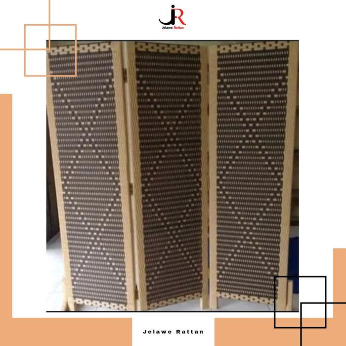 Sketsel Partisi Penyekat Skat Ruangan Rotan Sintetis Furniture Kayu Pintu