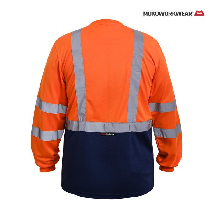 Terlaris Best Quality 100% Original Mokoworkwear - Tshirt Safety Dryfit Orange Navy Kaos Dryfit