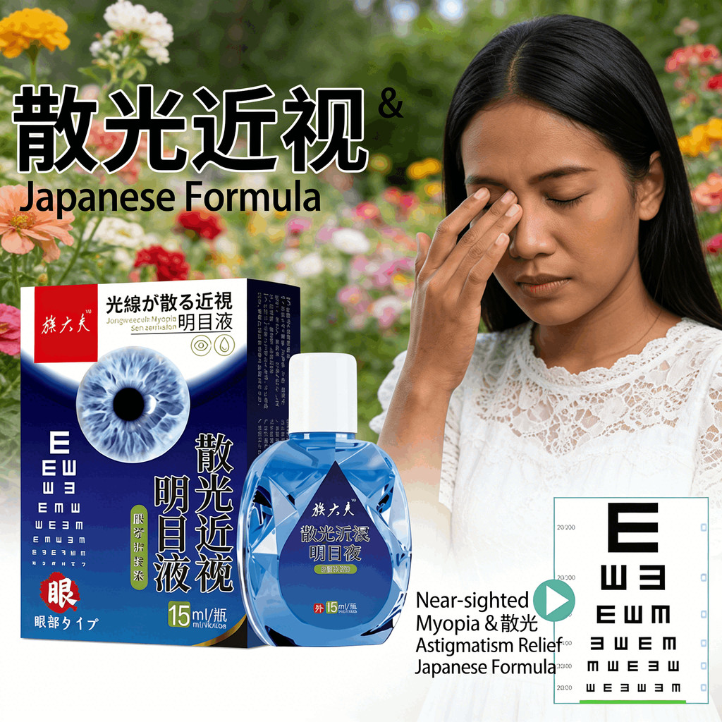 3PCS Organic Eye Care Brightening Liquid Moisturizing Eye Drops with Hyaluronic Acid Mata Kering dan