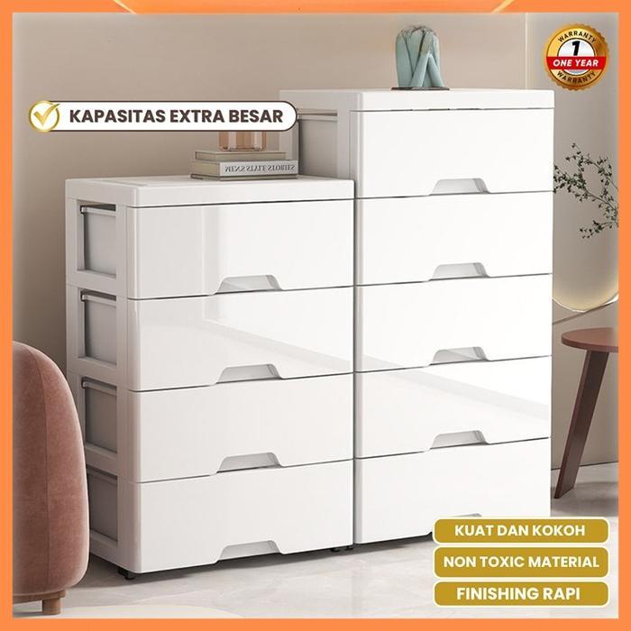 Lemari Pakaian/Lemari plastik/Laci Plastik/Lemari Jumbo Laci Plastik /Laci 3 4 5 6 7 Susun Putih