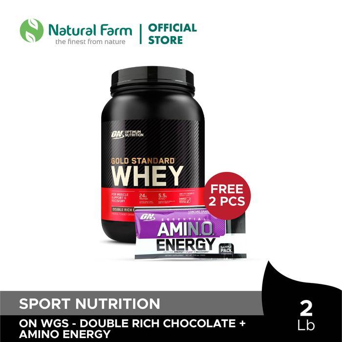 TERLARIS Optimum Nutrition Gold Whey 2 Lb Free ON Amino Energy Sachet 2 Pcs READY STOCK
