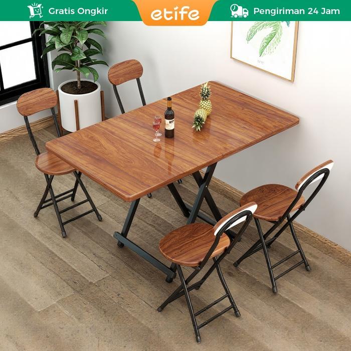 Etife Meja Lipat / Meja Makan lipat /Set Meja Makan/ meja makan lipat minimalis/ Meja Makan Portabel