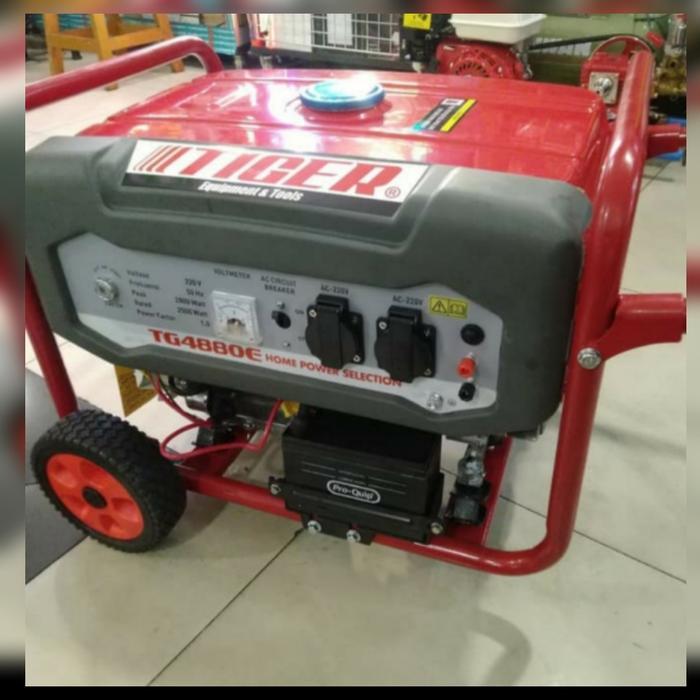 TIGER TG4880E GENSET TIGER GENERATOR 3000 WATT BENSIN OUTPUT RATED 2500 WATT MAX START LISTRIK 20 LI