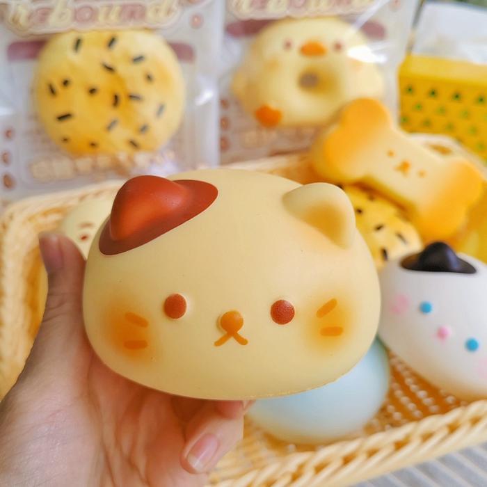 Squishy Hachimi Licensed Gamebot Gameboy Calico Cat Donat Duck Babi Pig Face Sweat Emoji Super Soft