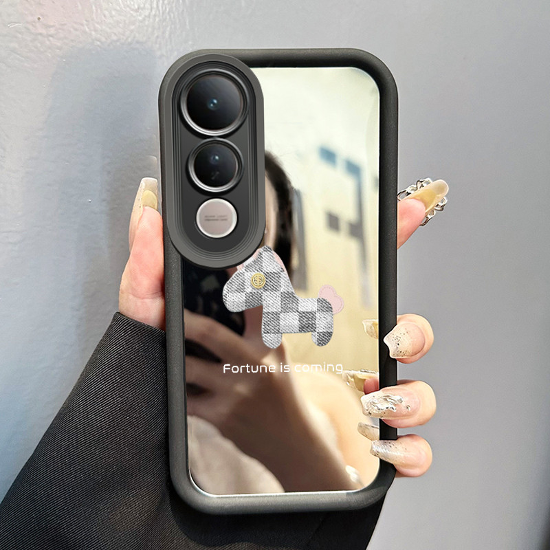 Casing Hp Untuk VIVO V50 Lite 4G V50 Lite 5G Case Kuda kayu berlapis kain Kasing silikon Cesing kera