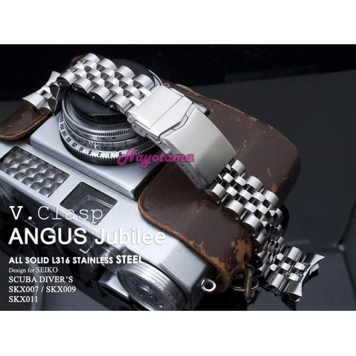 Ready 22mm MILTAT Angus-J Louis JUB Rantai Angus Jubilee untuk Jam Tangan Seiko SKX007 SKX009 SKX001