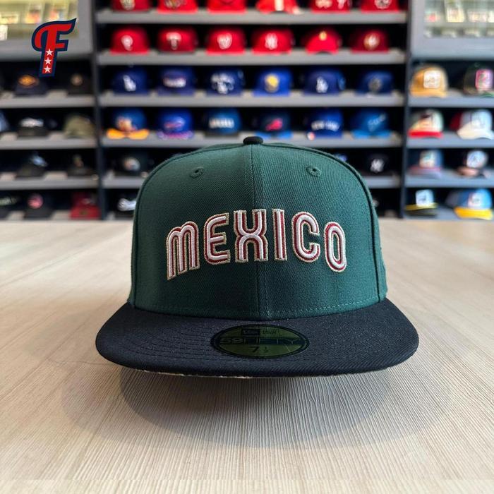 Topi New Era Mexico Flag 59FIFTY USA Exclusive Released Baseball Fitted Hat Original