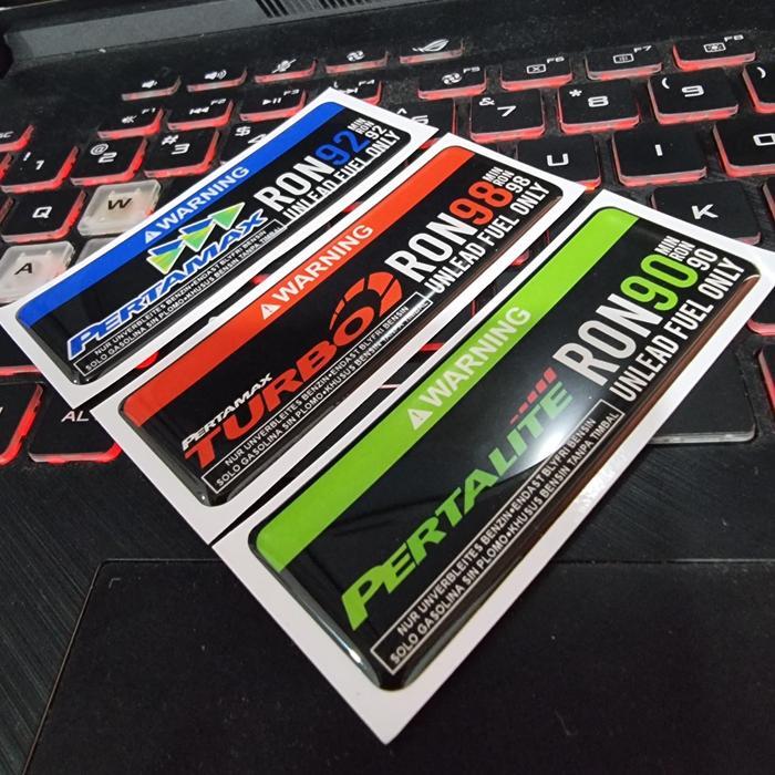 STIKER MOTOR TIMBUL BBM PERTAMAX PERTALITE DAN PERTAMAX TURBO MOTORCYCLE STIKER PERTAMAX