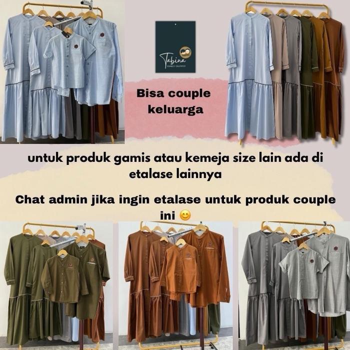 TERLENGKAP ATASAN KEMEJA KOKO COUPLE LENGAN PANJANG TABINA SERI USTMAN USIA 1 TAHUN HINGGA DEWASA