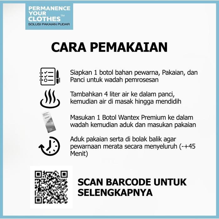 JTTOP PEWARNA PAKAIAN WANTEX PREMIUM PERMANENCE YOUR CLOTHES - WANTEK PAKAIAN PERMANEN JEANS JAKET