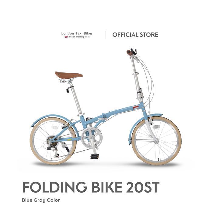 Sepeda Lipat London Taxi Folding Bike 206S - Blue Gray
