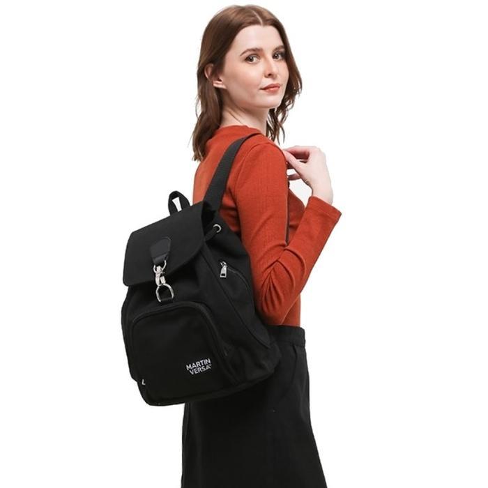 Elizabeth - Marti Versa Tr5 Tas Ransel Backpack Wanita Kanvas Sekolah Slingbag Sling Bag Cewek Hitam