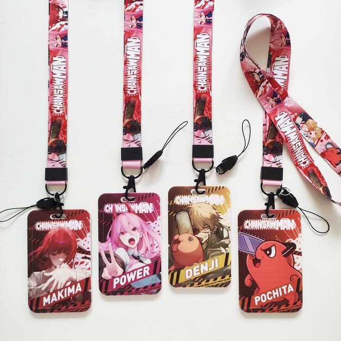 ID CARD HOLDER NAME TAG LANYARD KALUNG KARTU ANIME CHAINSAW MAN