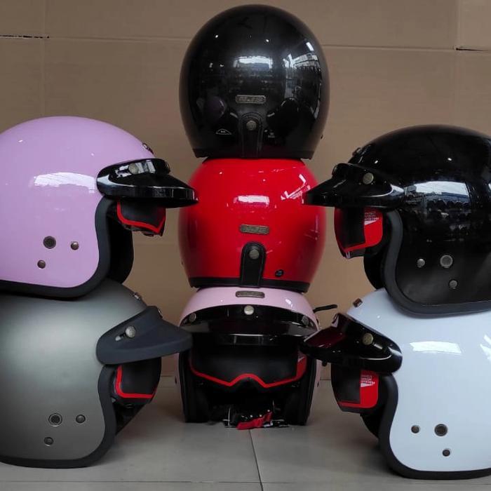 Helm Njs Retro Double Visor Solid