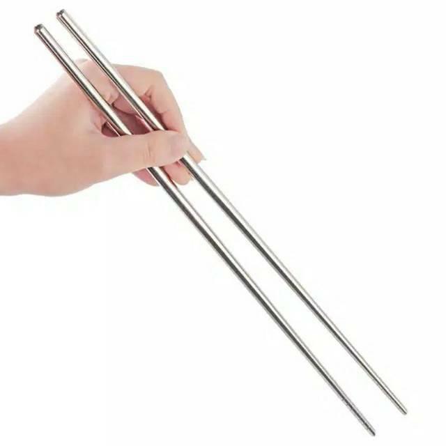 Sumpit Stainless Steel Sepasang Sumpit Stainless Tahan Karat Sumpit Stainless Polos Sumpit Stainless