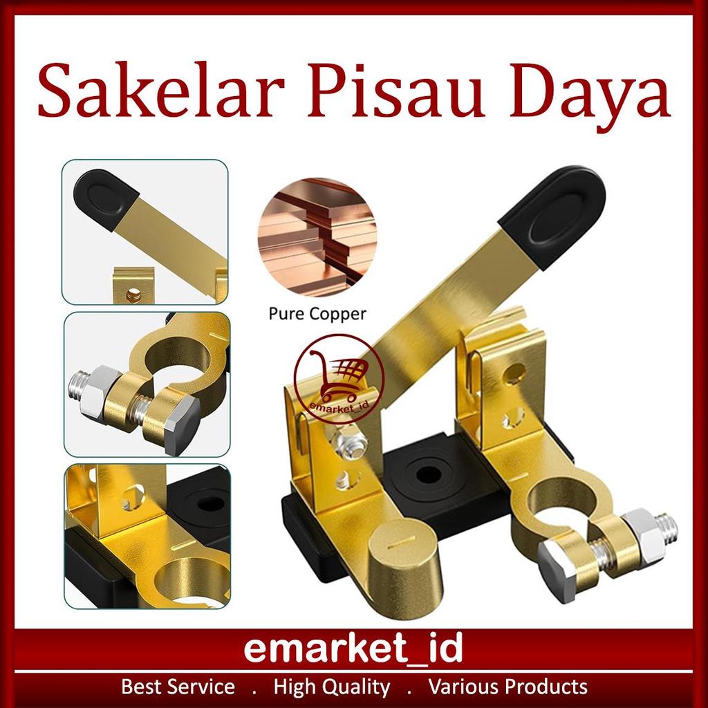 EM Sakelar Pisau Daya Negatif Tembaga AJ62 / Pemutus Arus Aki Mobil Cut On Off Accu / Otomotif Klem 