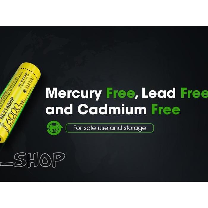 Baterai Nitecore 21700 6000Mah 20A High Capacity Waterproof - Nl2160Hp