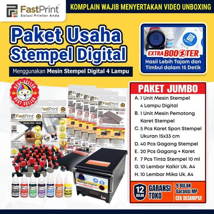 Paket Jumbo Usaha Mesin Stempel Digital 4 Lampu Warna Lengkap