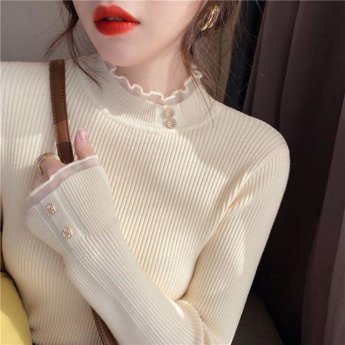 SALE HCLL Baju Atasan Import Wanita Doris - Atasan Lengan Panjang Rajut Premium - Manset Wanita