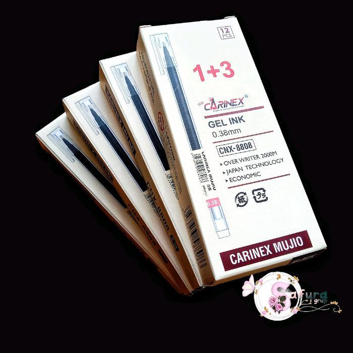 pulpen gel carinex MUJIO tinta hitam 12 pcs