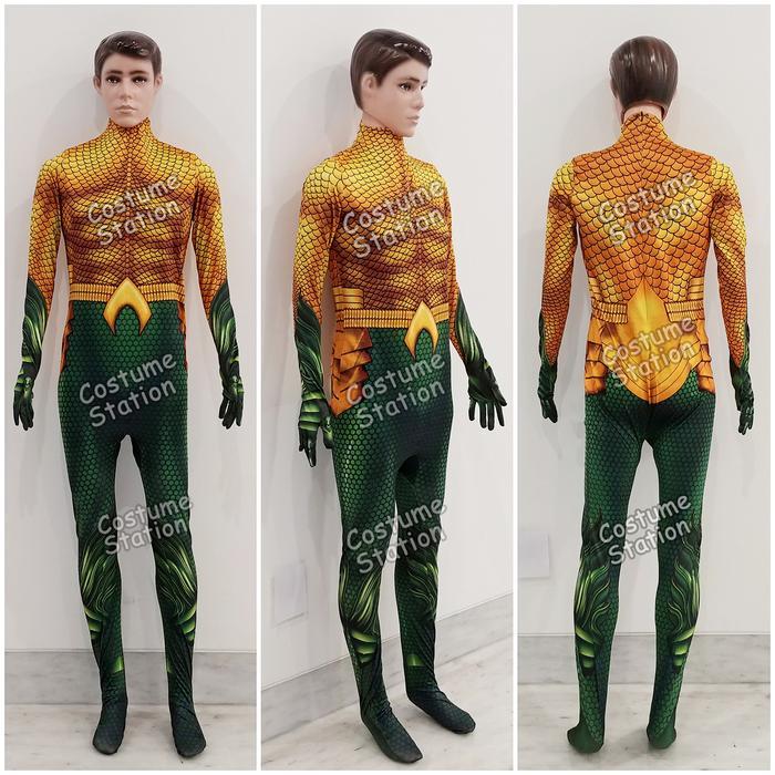 Terbaru Kostum Aquaman / Costume Superhero Justice League Pria Dewasa Ready