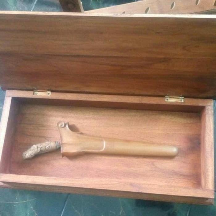 Box Kotak Tempat Menyimpan Keris Kayu Jati Motif Polos Alusan Murah