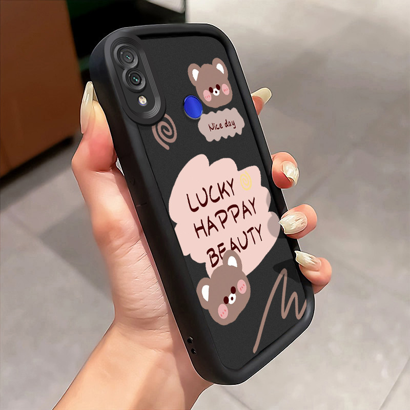 Casing Hp Untuk Xiaomi Redmi Note 7 Redmi Note 7s Redmi Note 7 Pro Case Cute Blushing Bear Kasing An