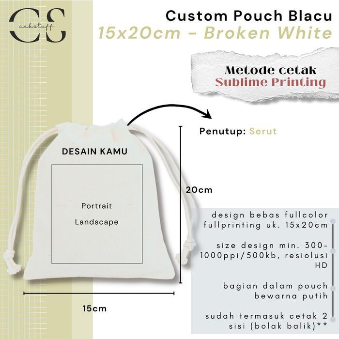CUSTOM POUCH SERUT BLACU SATUAN / POUCH MAKEUP / SOUVENIR NIKAH SATUAN