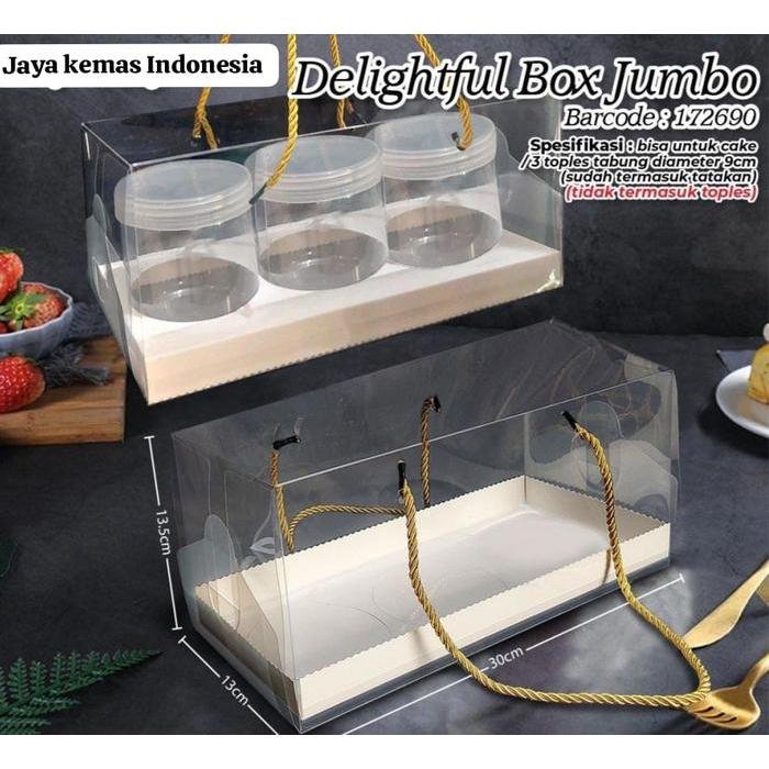 Kotak Box Mika Tali Delightful Box Jumbo Box Mika Hampers Transparan