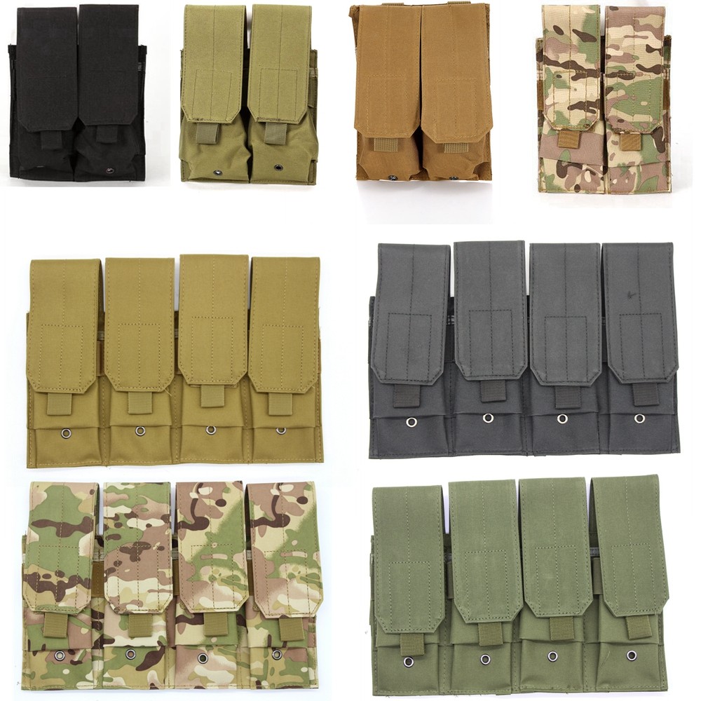 Tactical Four Magazine Pouch Single Double Triple Magazine Bag for M6 AR M4 AR15 Rifle Pistol Mag