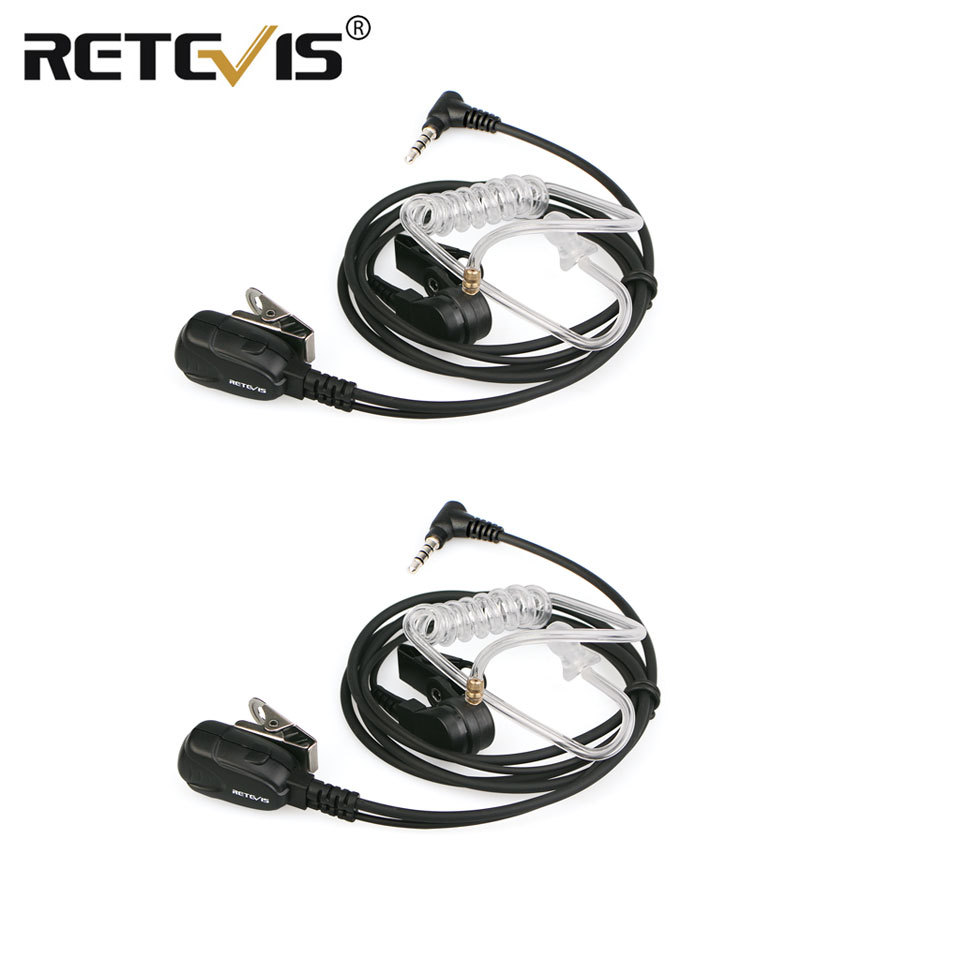 2pcs Retevis EA011Y Earpiece Mic PTT 3.5mm 1-Pin Headphones For YAESU VERTEX VXT-20 VX-300 Retevis R