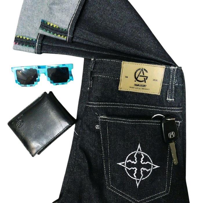 ASLI CELANA DENIM SELVEDGE CELANA KAKU CELANA RAW DENIM ANAK Fashion READY STOCK