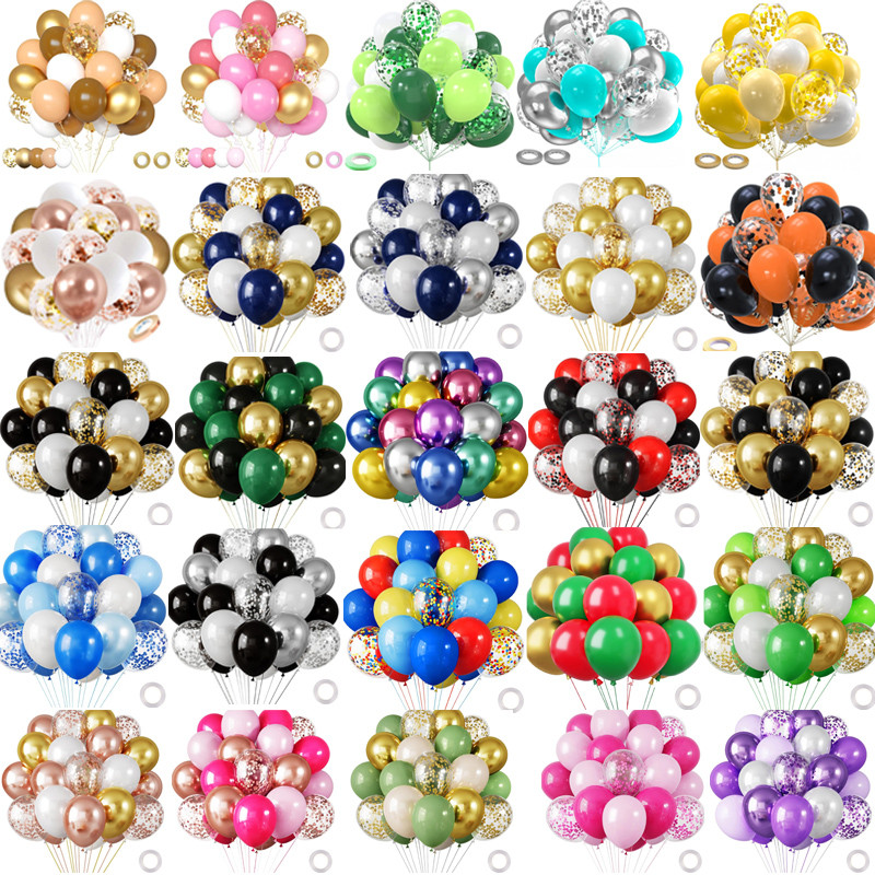 30Pcs Chrome Latex Balloon White Blue Helium Ball Wedding Thday Party Decoration Baby Shower Globos