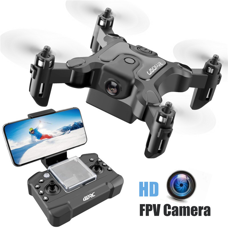 4Drc V2 Drone Hd Ca Wifi Fpv Air Pressure Altitude Hold Black And Gray Foldable Quadcopter Rc Drone