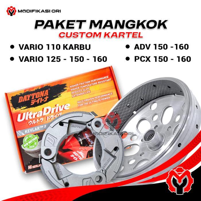 Mangkok Kampas ganda racing KARTEL - Vario 125-150-160 PCX 160 cc Custom Paket mangkok Ganda Kartel