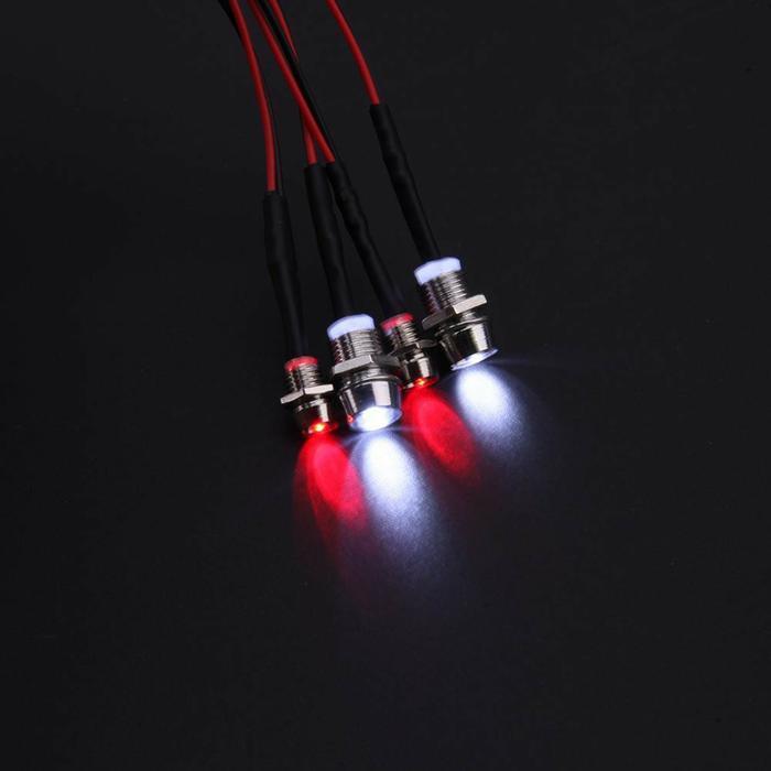 4 PCS LAMPU LED RC 5MM MERAH PUTIH HSP TAMIYA TRAXXAS WLTOYS RC DRIFT
