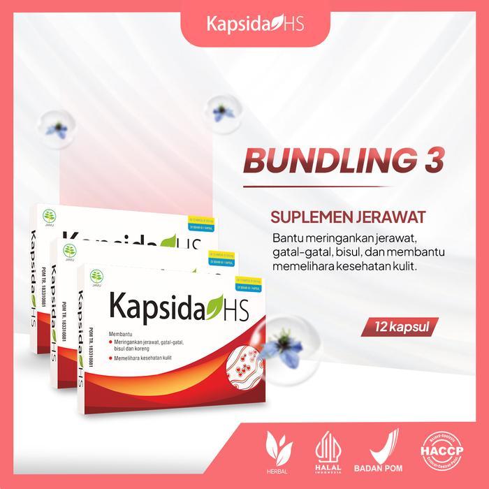 Bundle 3 Kapsida Hs - Suplemen Herbal Untuk Meringankan Jerawat, Gatal-Gatal, Bisul