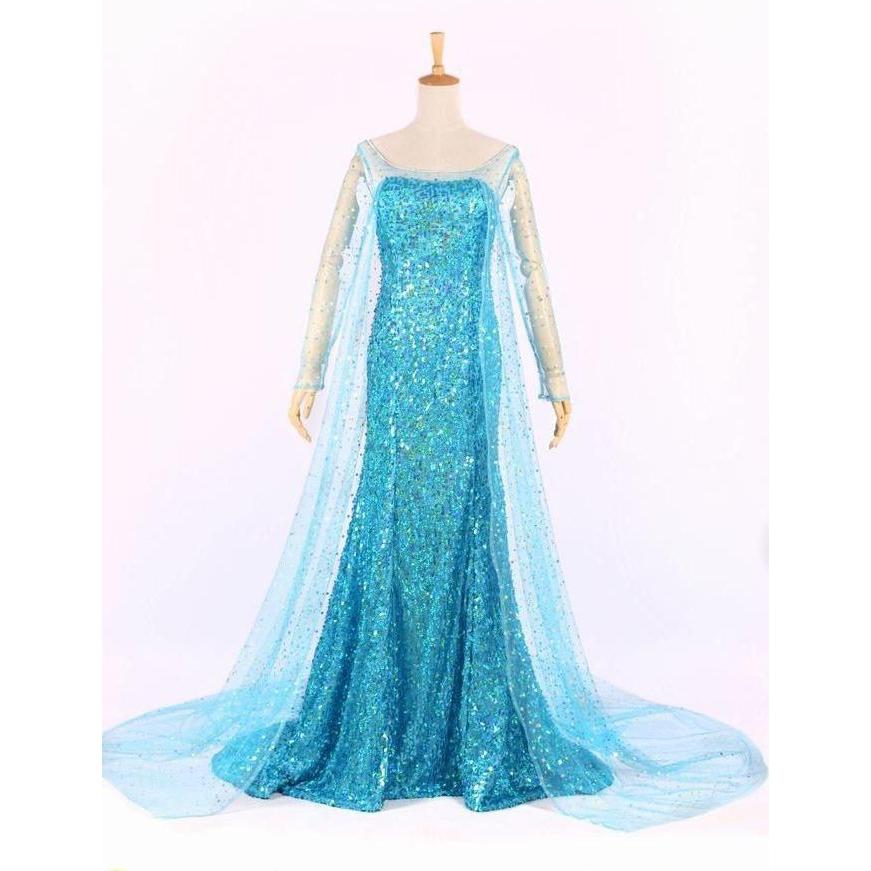 Cosplay Baju Wanita Dress Kostum Frozen Elsa Gaun Dewasa