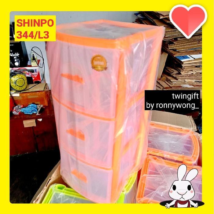 Rak Container Laci, Besar, Shinpo Susun 3