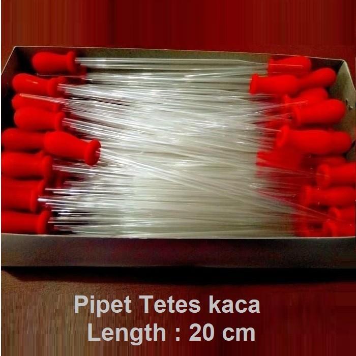 JUAL PIPET TETES KACA 20 CM 20CM PIPET TETES PANJANG 20 CM 20CM DOT MERAH ISI 100 LOKAL