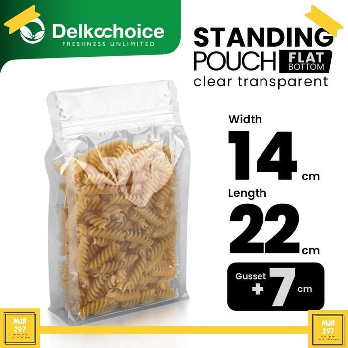 PLASTIK STANDING POUCH PLASTIK KEMASAN MAKANAN FLAT BOTTOM