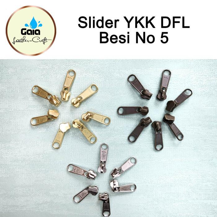 YKK slider kepala zipper ritsleting besi no 5 DFL BULAT
