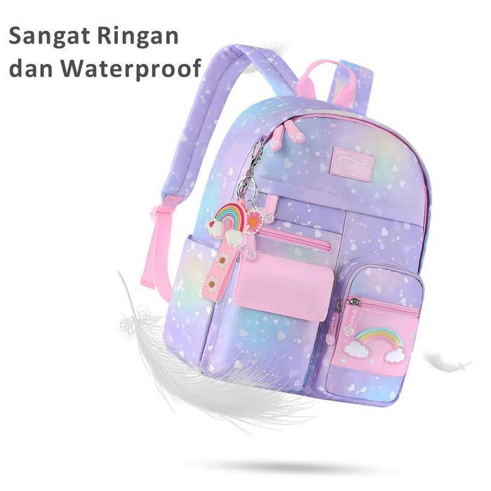 ORIGINAL Tas Ransel Sekolah Anak Perempuan Anti Motif Pelangi/ Tas SD Anak Perempuan Import MK508