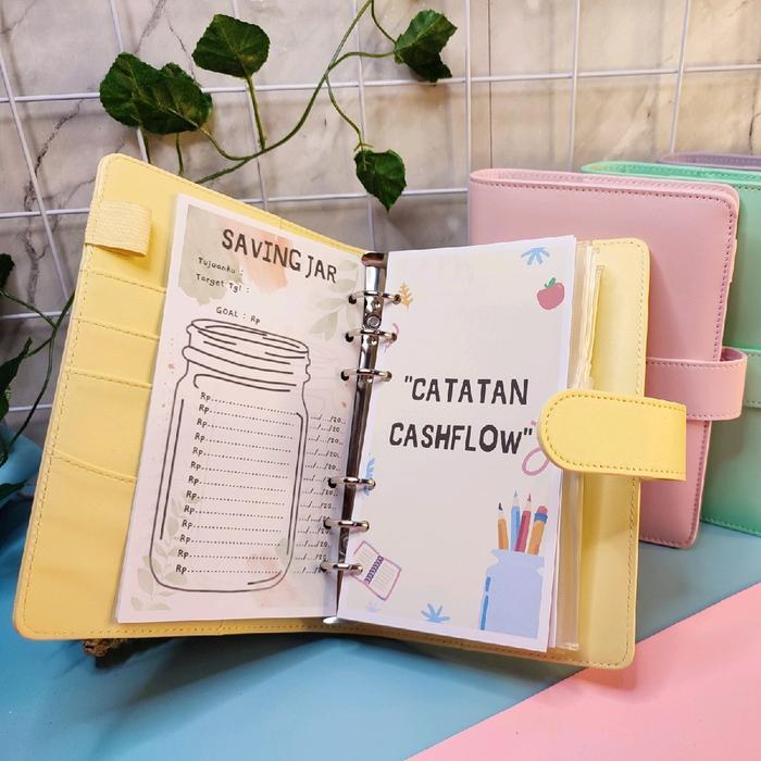 Terlaris 1 Paket Binder A6 Budgeting Keuangan Financial Planner Sinking Funds Loose Leaf Zipper
