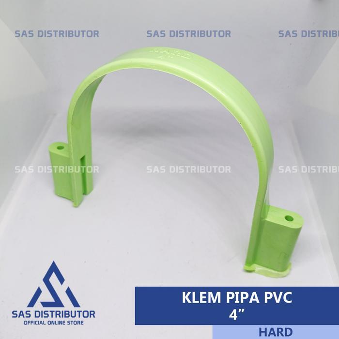 (100 Pcs) Klem Pipa 4" Inch Pvc Hard Hijau / Pipe Clamp 4" Inch / Klem 4" Inch / Jepitan Pipa 4 Inch